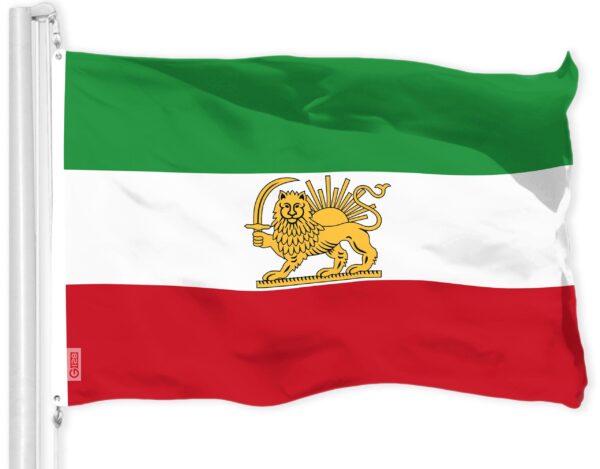 G128 Combo Pack: American USA Flag 3x5 Ft & Iran Lion Iranian Lion Flag 3x5 Ft | Both LiteWeave Pro Series Printed 150D Polyester, Brass Grommets - Image 2