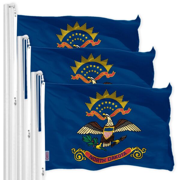 North Dakota ND State Flag 3x5 Ft 3-Pack 150D Printed Polyester By G128