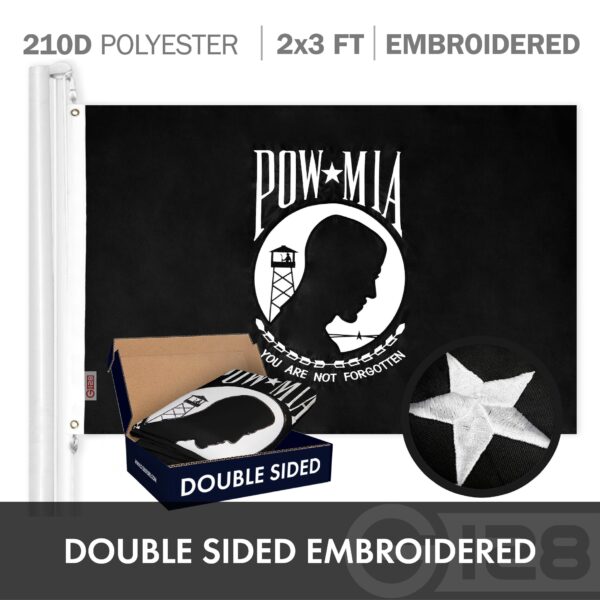 G128 Combo Pack: American USA Flag ToughWeave Series 2x3 Ft Single Sided & POW MIA Flag Double Sided 2x3 Ft Double ToughWeave Series | Both Embroidered Polyester, Brass Grommets - Image 6