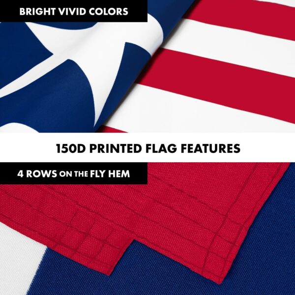 G128 Combo Pack: 6 Ft Tangle Free Aluminum Spinning Flagpole (White) & Liberia Liberian Flag  3x5 Ft LiteWeave Pro Series Printed 150D Polyester | Pole with Flag Included - Image 5