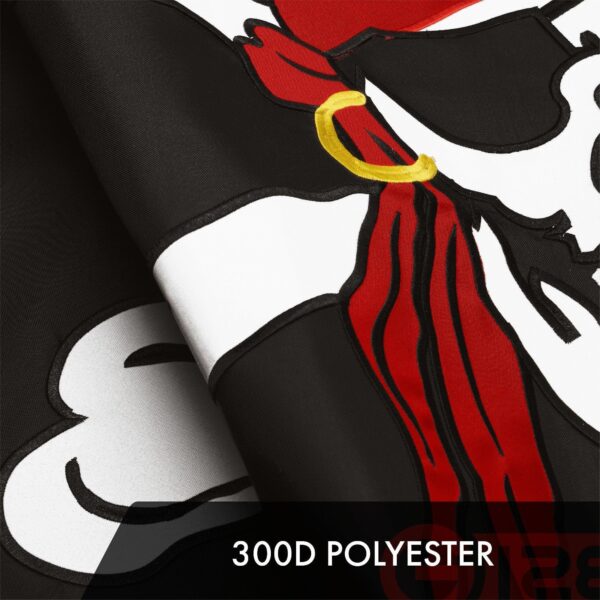 G128 2 Pack: Pirate Jolly Roger Red Head Scarf Flag | 2.5x4 Ft | ToughWeave Series Embroidered 300D Polyester | Novelty Flag, Embroidered Design, Indoor/Outdoor, Brass Grommets - Image 4