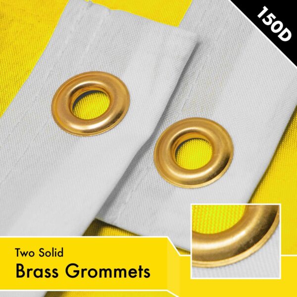 Solid Yellow Color Flag 3x5 Ft 2-Pack Printed 150D Polyester By G128 - Image 2