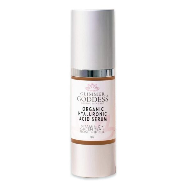 Glimmer Goddess Organic Face Serum with Hyaluronic Acid and Vitamin C Helps Reduce the appearance of fine lines and wrinkles 1 oz