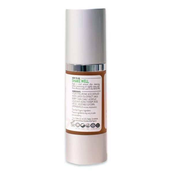 Glimmer Goddess Organic Face Serum with Hyaluronic Acid and Vitamin C Helps Reduce the appearance of fine lines and wrinkles 1 oz - Image 3