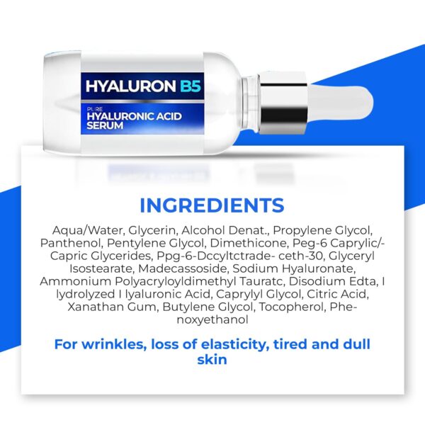 Pure Hyaluronic Acid Serum for Face with Vitamin B5 Hydrating Serum for Sensitive Skin Anti  Aging Serum Brightening Serum for Dark Spots Uneven Skin Tone Fine Lines & Wrinkles - Image 2