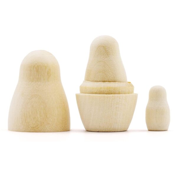 Lot 10 Matryoshka Russian Nesting Doll Babushka Blank Unpainted Set 3 Pieces Pcs Handmade Souvenir Gift Handicraft - Image 5