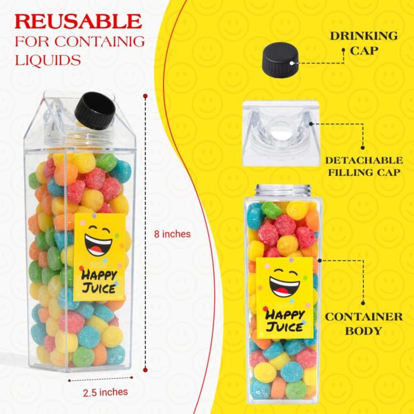 Happy Face Smiley Face Gummies | Sour Gummies in Reusable Carton Shape Clear Lucite Acrylic Bottle | Sour Tangy Gummy | For All Ages - Image 6