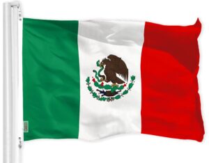 Mexico Mexican Flag | 4x6 Ft | LiteWeave Pro Series Printed 150D Polyester | Country Flag Indoor Outdoor Vibrant Colors Brass Grommets Thicker and More Durable Than 100D 75D Polyester