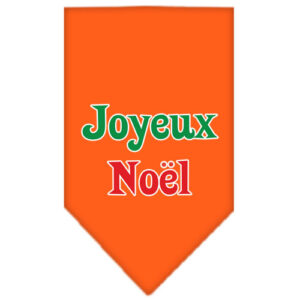 Joyeux Noel Screen Print Bandana Orange Small