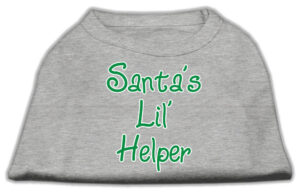 Santa's Lil' Helper Screen Print Shirt  Grey Xl