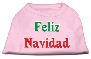 Feliz Navidad Screen Print Shirts Light Pink Xxl