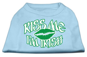Kiss Me I'm Irish Screen Print Shirt Baby Blue Xxl