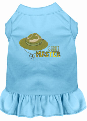 Scout Master Embroidered Dog Dress Baby Blue Med