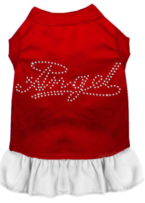 Rhinestone Angel Dress Red With White Lg