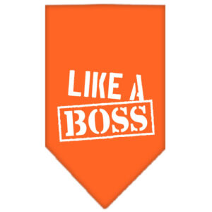Like A Boss Screen Print Bandana Orange Small
