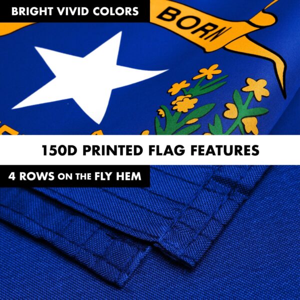 G128 Combo Pack: 6 Ft Tangle Free Spinning Flagpole (Silver) & Nevada Flag 3x5 Ft Printed 150D Polyester, Brass Grommets (Flag Included) Aluminum Flag Pole - Image 5
