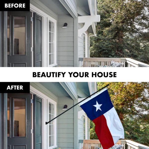 G128 - 6 Feet Tangle Free Spinning Flagpole (Black) Texas Flag Brass Grommets Spun Polyester 3x5 ft (Flag Included) Aluminum Flag Pole - Image 3