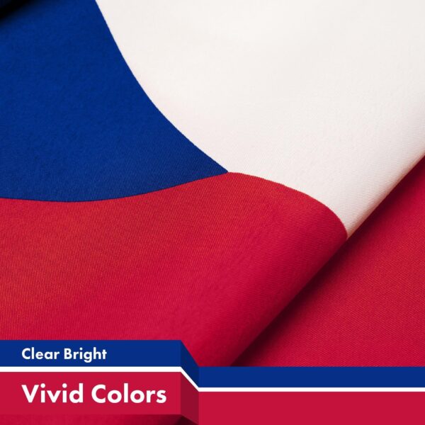 G128 10 Pack: Czech Republic Czech Flag | 3x5 Ft | Printed 150D Polyester - Indoor/Outdoor, Vibrant Colors, Brass Grommets, Quality Polyester, Much Thicker More Durable Than 100D 75D Polyester - Image 3