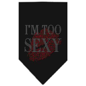 I'm Too Sexy Rhinestone Bandana Black Large