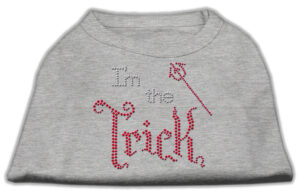I'm The Trick Rhinestone Dog Shirt Grey Xs (8)