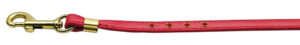 Color Crystal Leash Red W/ Red Stones Gold Hardware