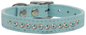 One Row Ab Jeweled Leather Baby Blue 14