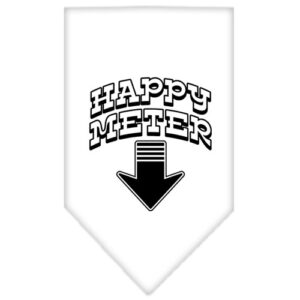 Happy Meter Screen Print Bandana White Small