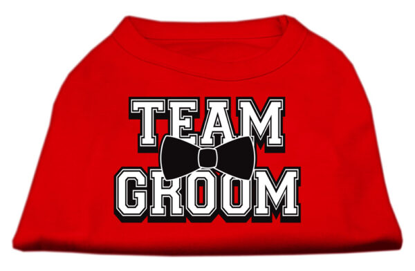 Team Groom Screen Print Shirt Red Xxl
