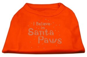 I Believe In Santa Paws Shirt Orange Xs (8)