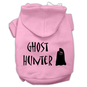 Ghost Hunter Screen Print Pet Hoodies Light Pink With Black Lettering Lg (14)
