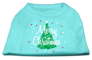 Scribbled Merry Christmas Screenprint Shirts  Aqua L