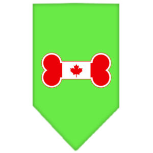 Bone Flag Canadian  Screen Print Bandana Lime Green Large
