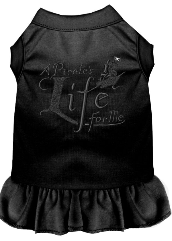 A Pirate's Life Embroidered Dog Dress Black Lg
