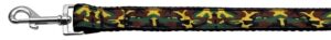Green Camo Nylon Ribbon Dog Collars 1 Wide 6ft Leash