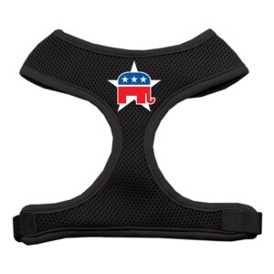 Republican Screen Print Soft Mesh Pet Harness Black Medium