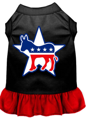 Democrat Screen Print Dress Black With Red Lg (14)