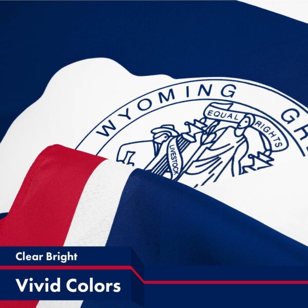 G128 10 Pack: Wyoming WY State Flag | 3x5 Ft | LiteWeave Pro Series Printed 150D Polyester | Indoor/Outdoor, Vibrant Colors, Brass Grommets, Thicker and More Durable Than 100D 75D Polyester - Image 3