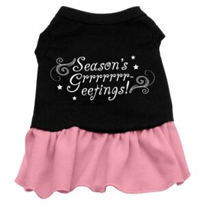 Seasons Greetings Screen Print Dress Black With Pink Med (12)