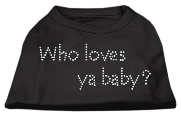 Who Loves Ya Baby? Rhinestone Shirts Black Xxxl(20)