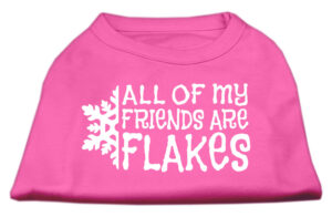 All My Friends Are Flakes Screen Print Shirt Bright Pink S