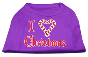 I Heart Christmas Screen Print Shirt  Purple Sm