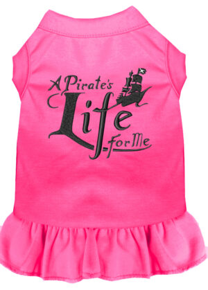 A Pirate's Life Embroidered Dog Dress Bright Pink 4x