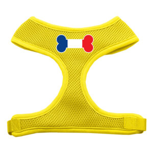 Bone Flag France Screen Print Soft Mesh Pet Harness Yellow Extra Large