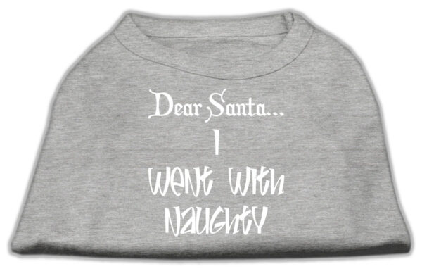 Dear Santa I Went With Naughty Screen Print Shirts Grey Med