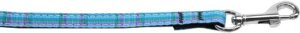 Plaid Nylon Collar  Blue 3/8 Wide 6ft Lsh
