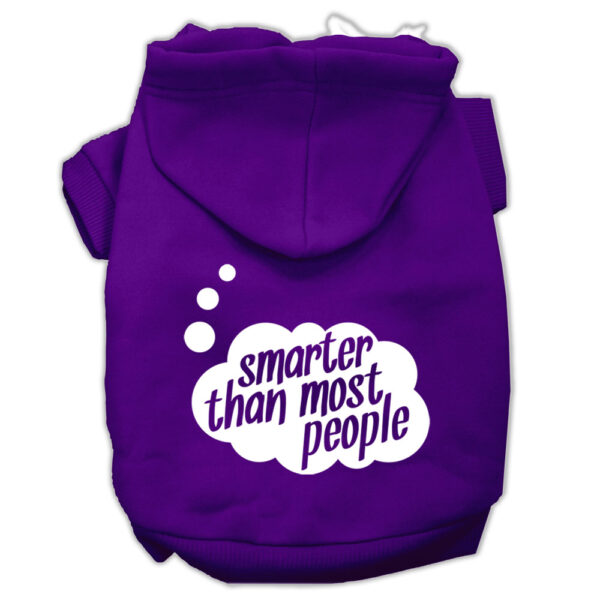 Smarter Then Most People Screen Printed Dog Pet Hoodies Purple Size Lg (14)