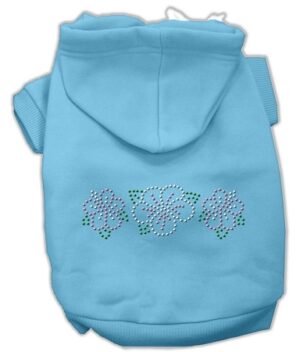 Tropical Flowers Rhinestone Hoodies Baby Blue Xxxl(20)