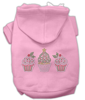 Christmas Cupcakes Rhinestone Hoodie Pink Xxxl(20)