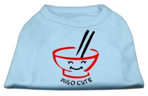 Miso Cute Screen Print Shirts Baby Blue Xxl