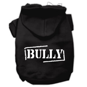 Bully Screen Printed Pet Hoodies Black Size Xl (16)